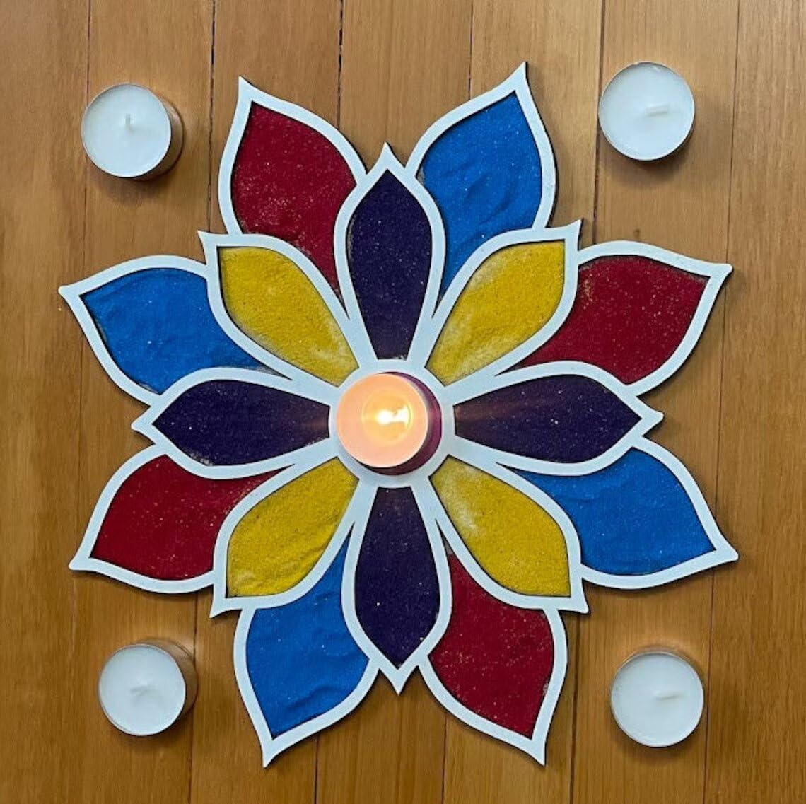 Haoser Reusable Portable Rangoli Template Mat Readymade Rangoli Stencil Craft